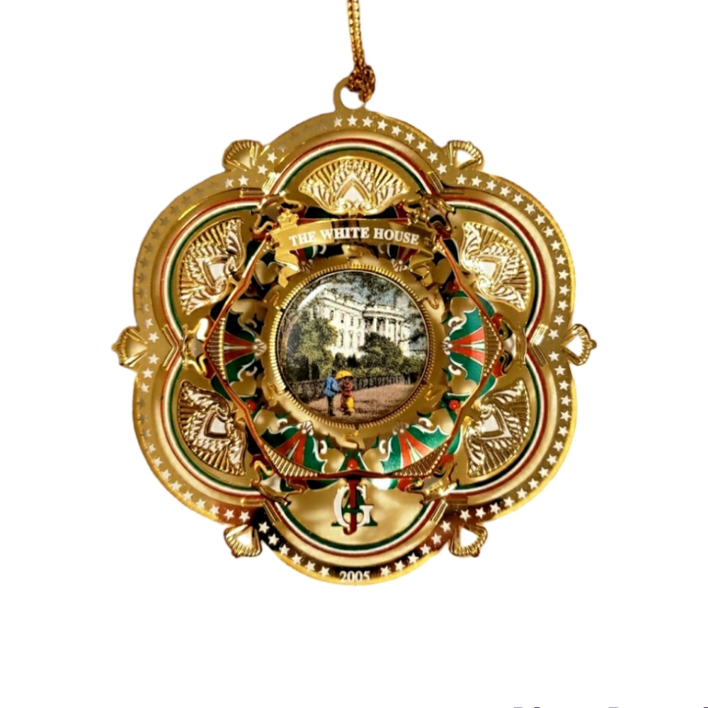 2005 White House Christmas Metal Ornament Hanging